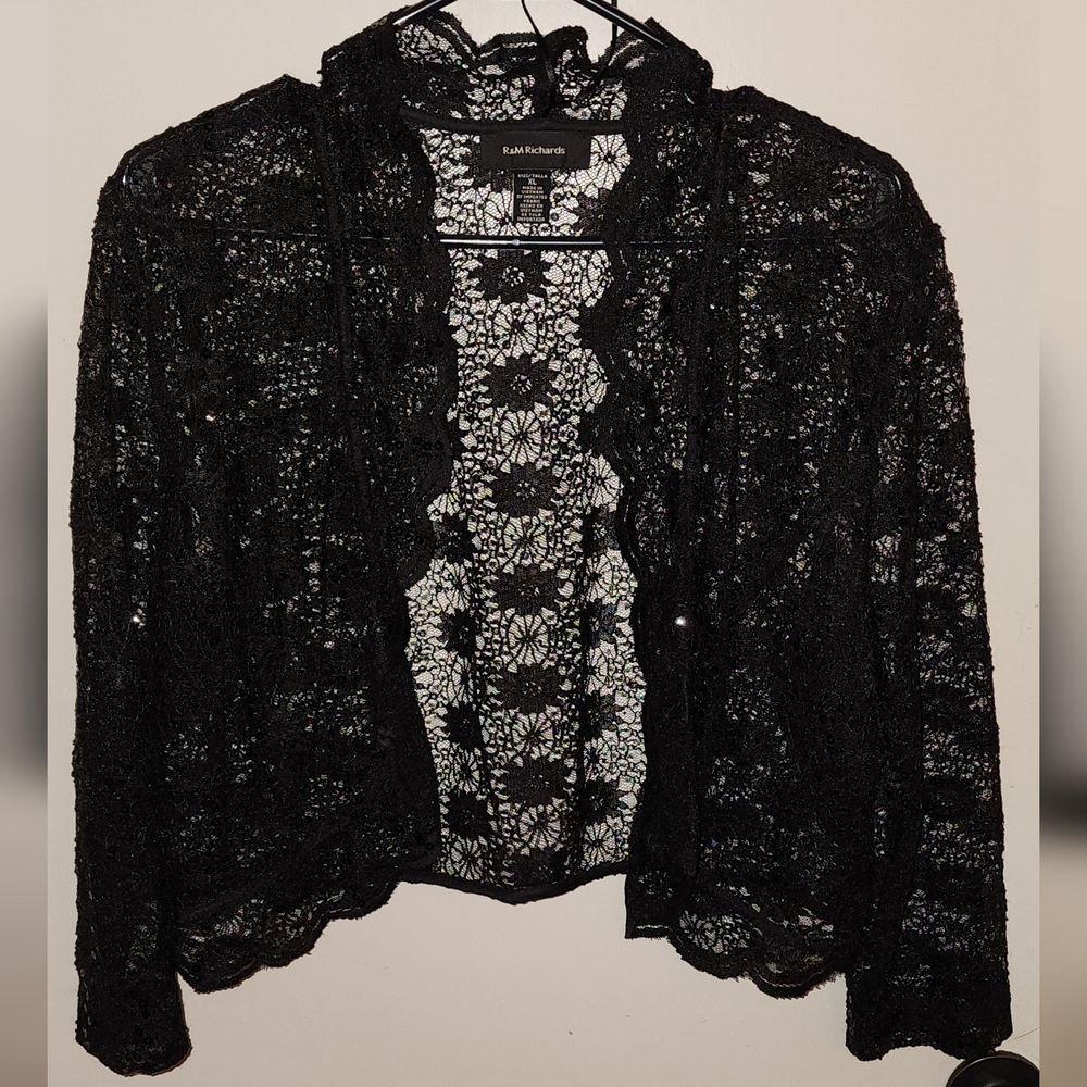 Black Lace sequence bolero Size XL